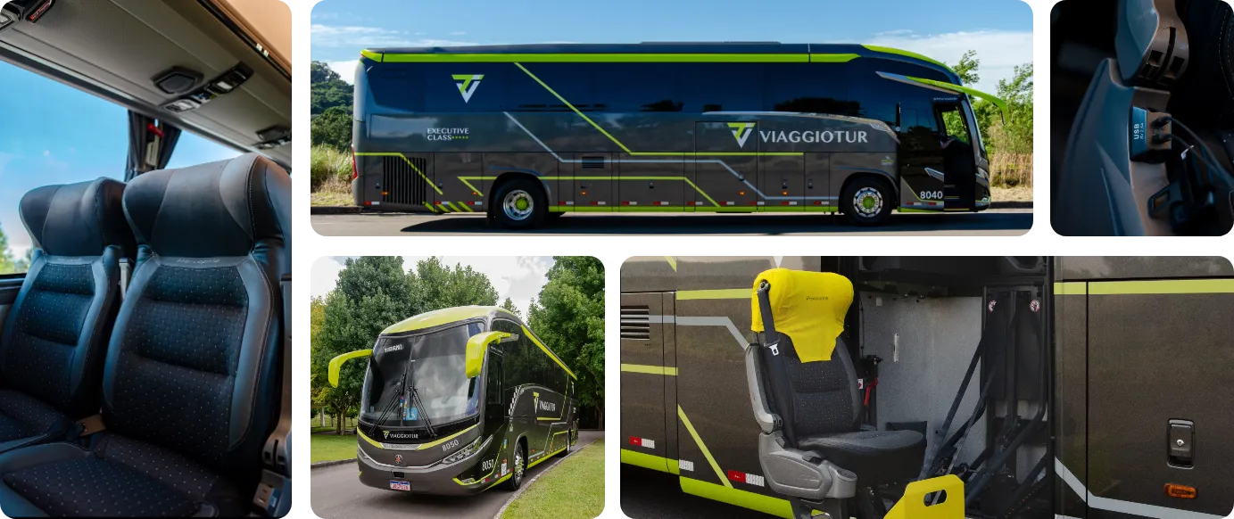 Grid de imagens do transporte